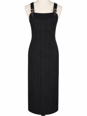 Ultra Flirt Y2K Utility Maxi Dress Side Slits Buckle Straps Grunge Minimalist